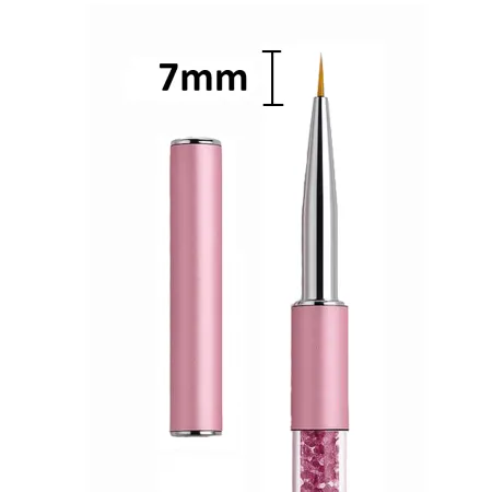 Pędzelek do zdobień paznokci PINK 7 mm – precyzyjny liner z osłonką | NILO Perfect Nails